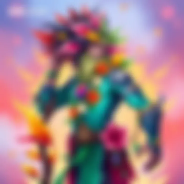 Lifeweaver Character Sketch A colorful illustration of Lifeweaver, featuring his floral-themed outfit and staff, set against a vibrant background.