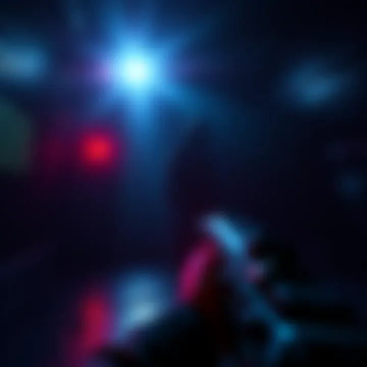 Light Detection in Stealth Shooting Games A player character in a dark environment using light-based detection to avoid enemies in a stealth game.