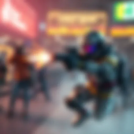 An animated scene showing a light main character getting shot with vibrant action effects