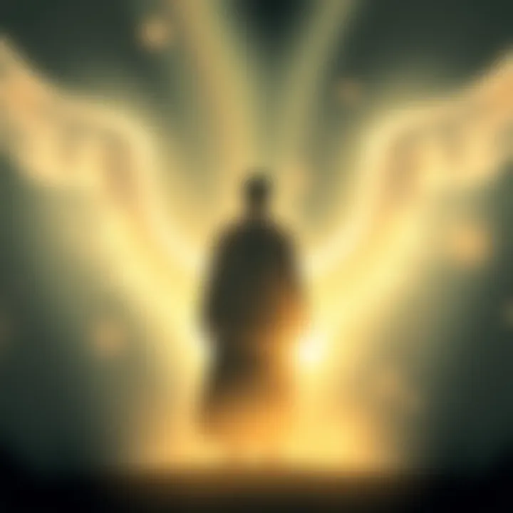 A serene figure standing in a glowing light, symbolizing personal growth and enlightenment during the Lightborn journey.