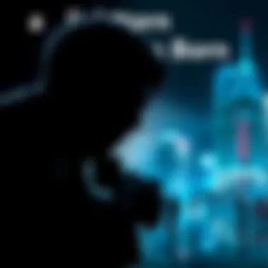 A dark figure in shadows, representing the lightborn killer, with a cityscape in the background symbolizing the turmoil in society.