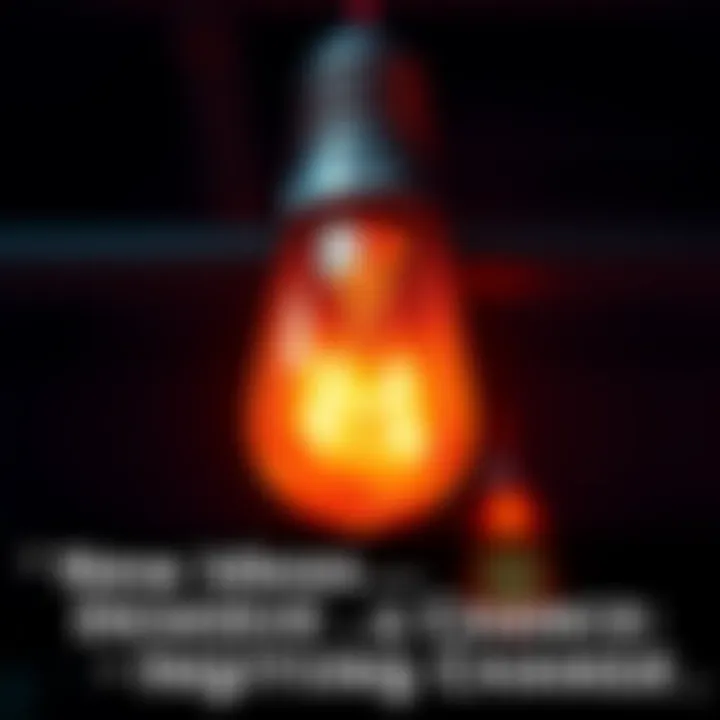 A glowing lightbulb symbolizes new ideas and innovation shining bright.