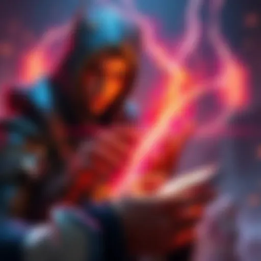 A player calculating mana cost for Lightning Bolt in a card game, showing strategic gameplay with Overload mechanics