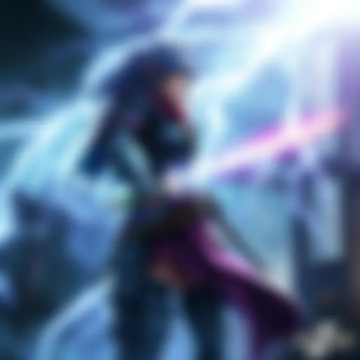 Lightning from Final Fantasy XIII Lightning stands determined, wielding her sword in battle attire amidst a stormy backdrop.