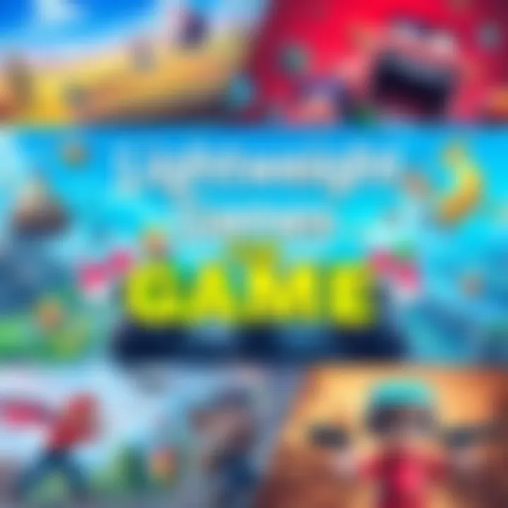 A colorful collage of various lightweight video game characters and scenes, showcasing engaging gameplay experiences for entertainment.