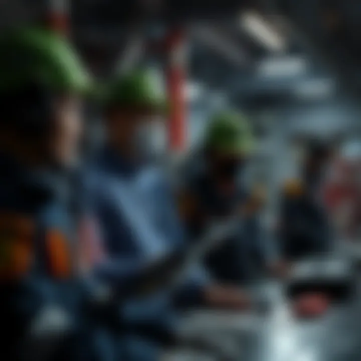A team of workers at the Lijiang Control Center collaborating to address challenges and find solutions.