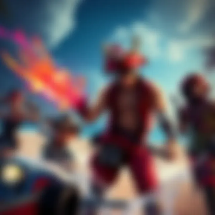A colorful scene from Like A Dragon Pirate Yakuza showcasing vibrant characters and a Hawaiian backdrop filled with action.