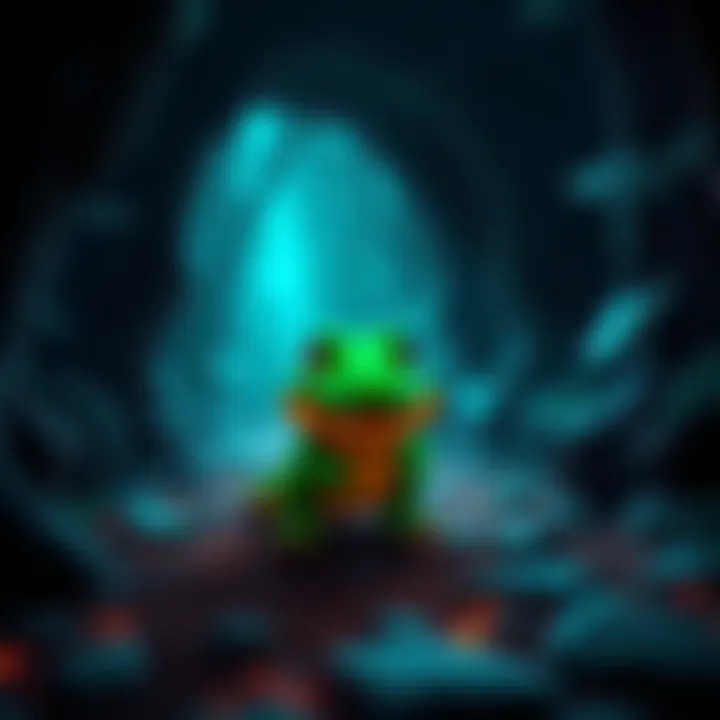 Lil Gator exploring a dark area filled with challenges and secrets on Nintendo Switch