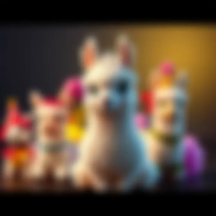 Lil' Lootie Sidekick displays various types of colorful Llamas including Founders, Pirate, and Birthday designs