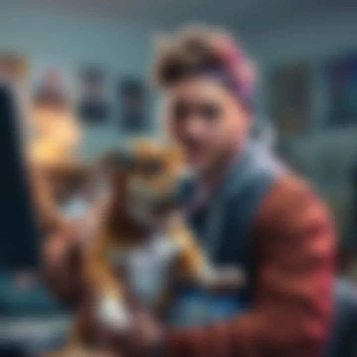 Streamer Lildealy appearing distressed while holding his dog during a live broadcast showing signs of distress