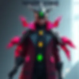 A Limbo character wearing a stylish coat with diamond motifs and exposed skin, showcasing unique portals.