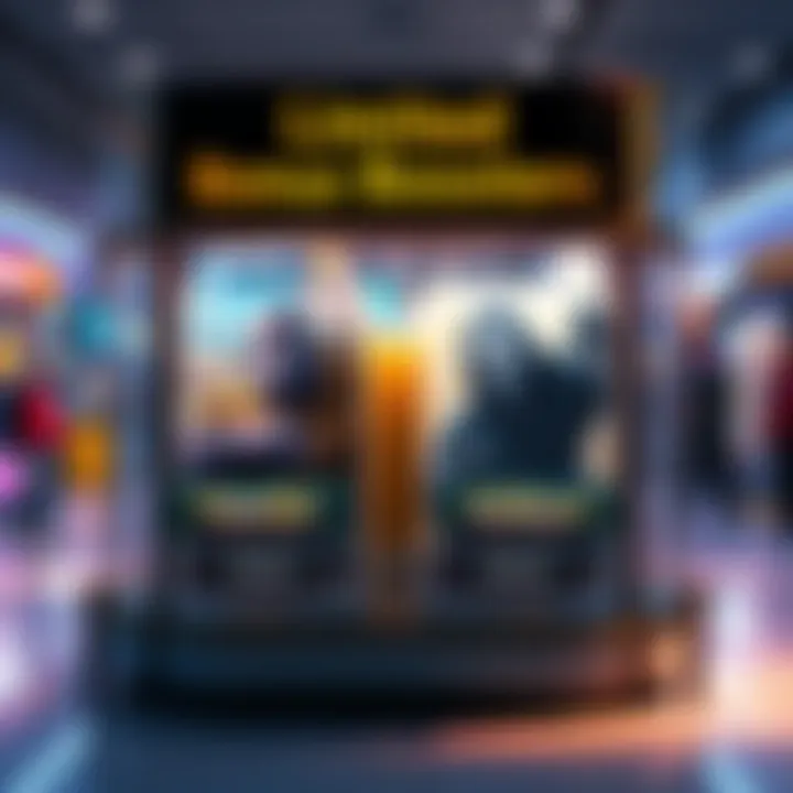 Display showing only Thanos and Scream cards available as bonus boosters in the shop