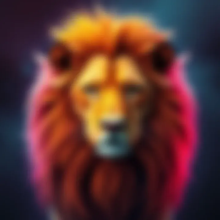A sad lion character with fading colors, symbolizing the decline in its popularity and stats among fans.