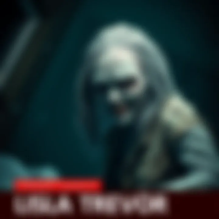 A scary creature resembling Lisa Trevor with pale skin and tattered clothing, lurking in a dark environment, hinting at her role as a monster in RE9.