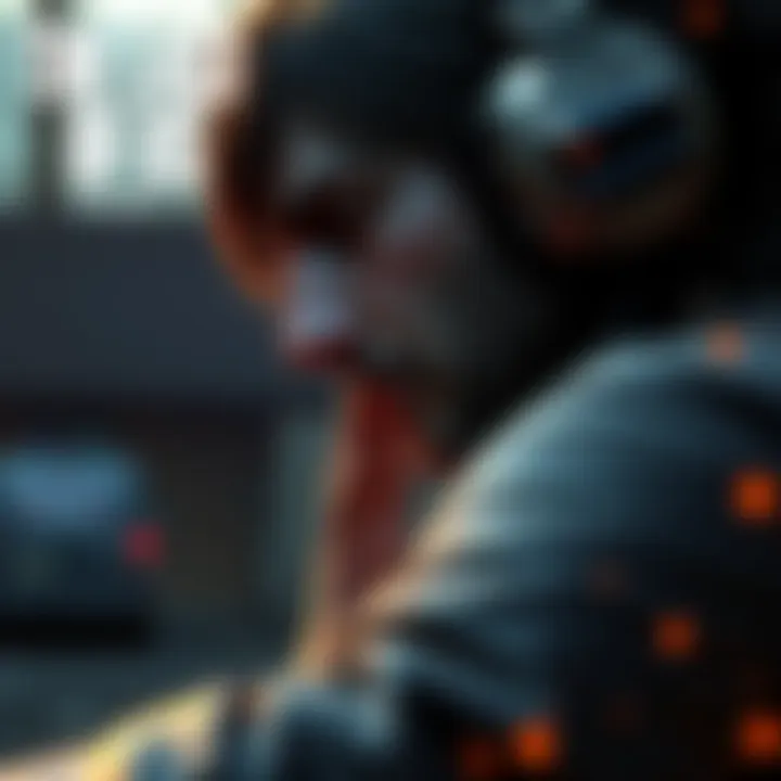 A character using listen mode to detect enemies in The Last of Us Part 1, highlighting the gameplay feature's mechanics.