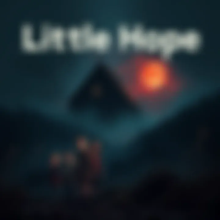 Little Hope Game Cover Cover art of Little Hope game showing dark and eerie landscape with characters looking concerned