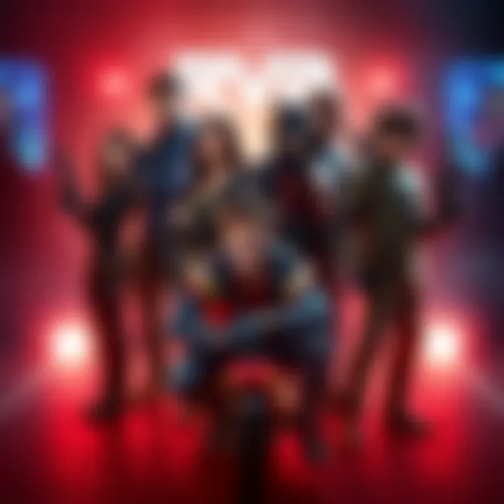 Actors posing as characters from the live action RVB series, showcasing their costumes and roles