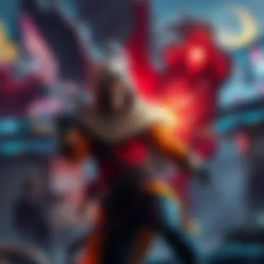 A person dressed as a fantasy character engaging in a battle scene inspired by popular video games