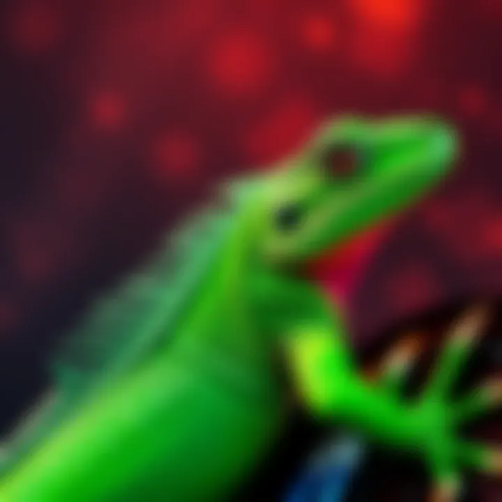 A vibrant lizard skin design featuring bright green and textured scales, representing the desired skin in BGMI.