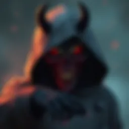 An illustration of the Loathsome Dung Eater character, featuring dark clothing and eerie features, emphasizing his controversial traits.