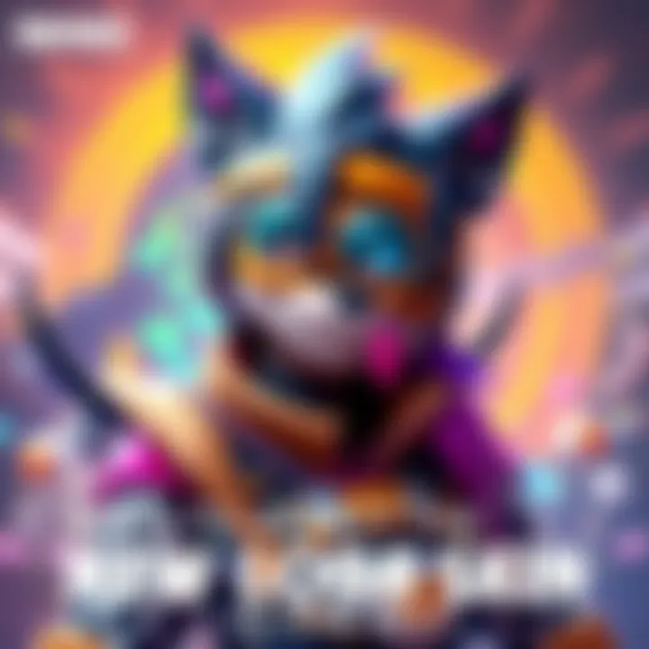 Loba character showcasing a vibrant, stylish new skin with unique accessories and features, set in a game-like background.