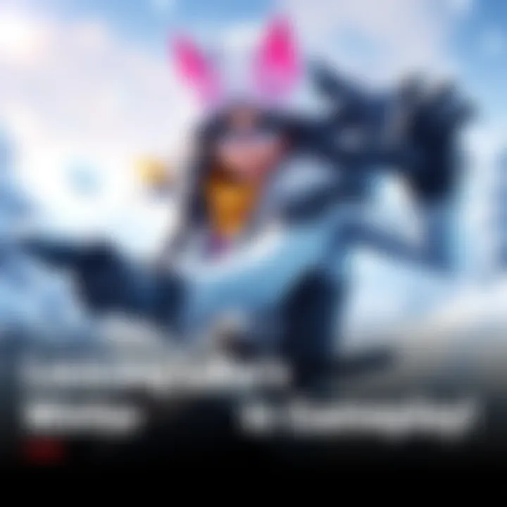 Loba wearing a new winter skin design with snowy details and vibrant colors, showcasing her in an action pose during gameplay.