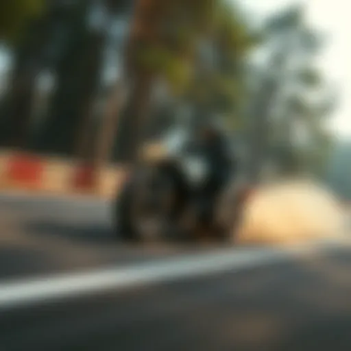 A local driver racing on a track in Castor Woods, showcasing their skills and determination during a thrilling event.