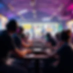 Group of people playing quirky local PvP games in a tournament setting during summer