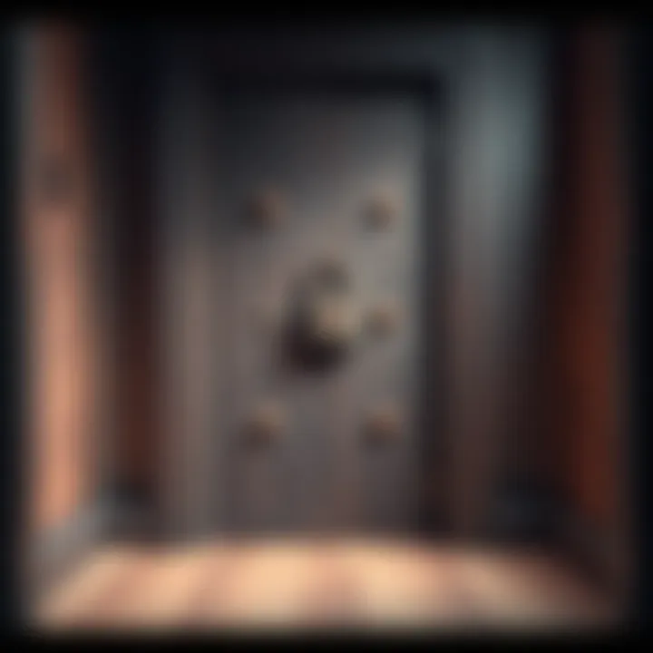 A close-up view of a locked door located between Garment and Chelsea, highlighting its worn wood and rusted lock.