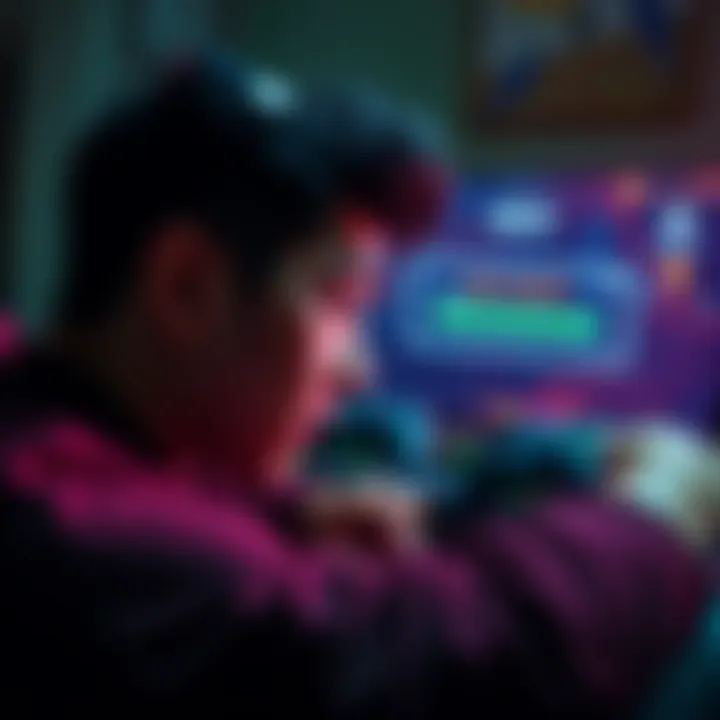 A frustrated gamer looking at a screen with a password error. The background shows an Xbox console and game controllers.