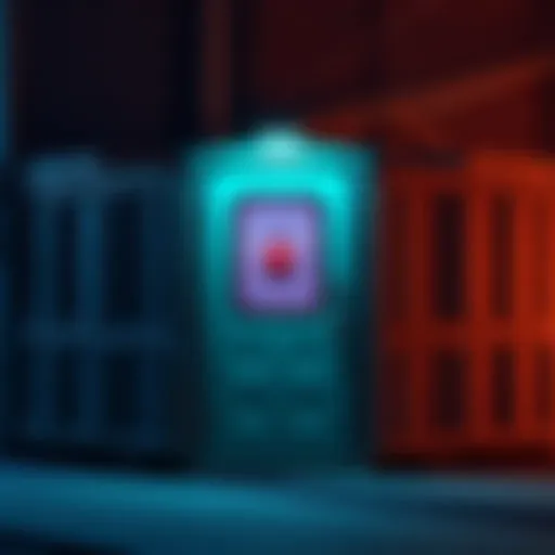 A locked storage unit with a scanner-highlighted door and no visible entry options on Palm View Way.