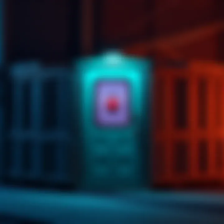 A locked storage unit with a scanner-highlighted door and no visible entry options on Palm View Way.