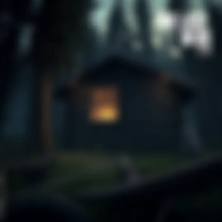 A log cabin surrounded by trees, representing a survival location in The Last of Us