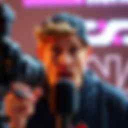 Logan Paul shocked while accidentally streaming live, looking surprised in front of his camera and microphone