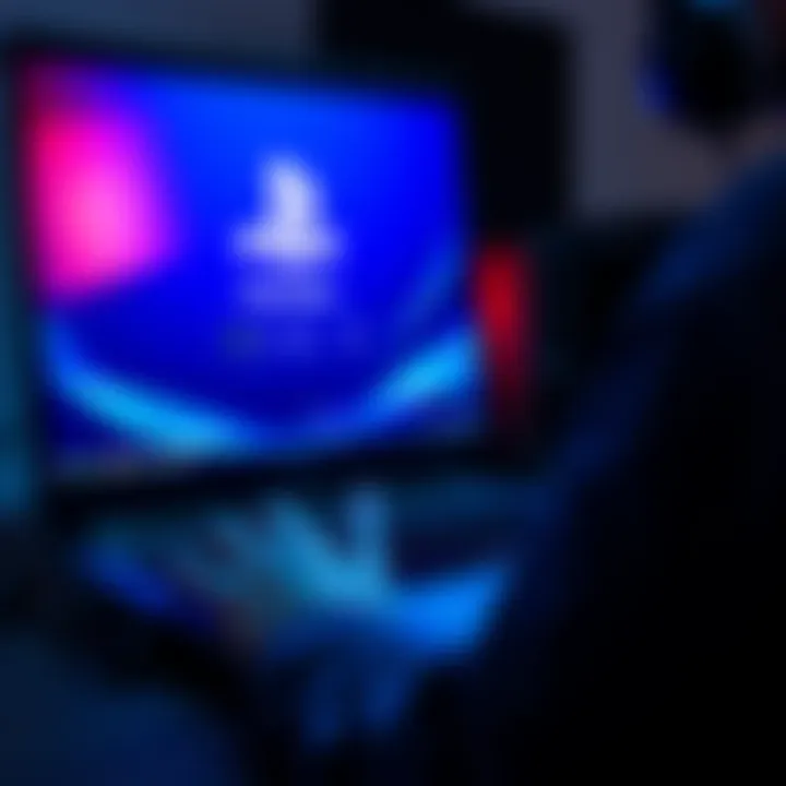 A person using a laptop to sign into their PlayStation account, with the PlayStation logo displayed on the screen.
