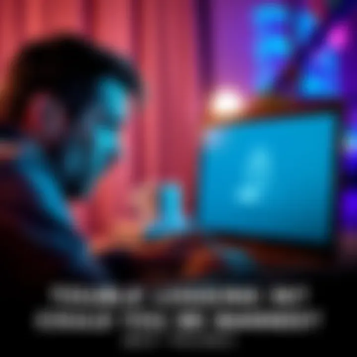 A person looks frustrated while trying to log into their account on a laptop, showing a loading screen.