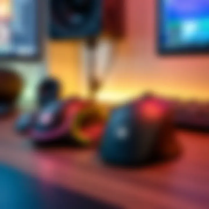 A side-by-side view of a wired and wireless Logitech G502 mouse on a desk, highlighting their design differences.