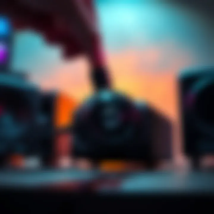 A Logitech G51 surround sound system with a headphone jack being pressed to ensure sound output.