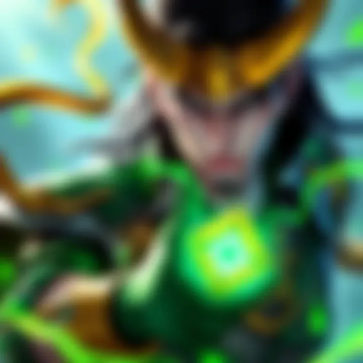 Character Loki displayed with vibrant visuals, animations, and voice acting highlights in the A-Z God Design Community Tier List.