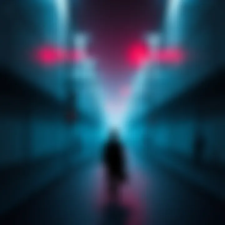 A solitary figure walks down a quiet street, surrounded by empty spaces, representing loneliness and silence.