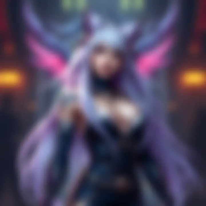 Concept art of a long-haired skin for Ashe, featuring elegant hair and a stunning outfit.