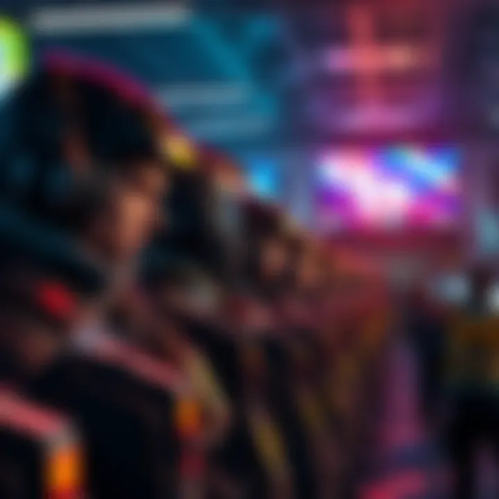 Long Queue for Ranked Squads Players waiting in a long line for ranked squad matches in NA Central, looking frustrated at their devices.