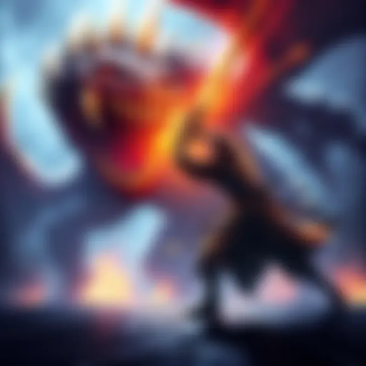 A long sword player battles Magnamalo, showcasing intense action and skill in Monster Hunter.