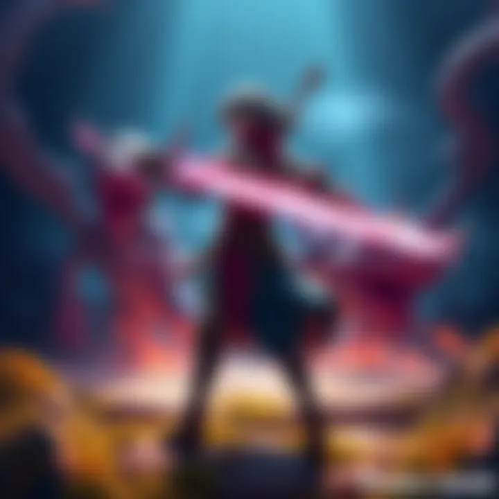 A character showcasing an upgraded Long Sword stance with AT Uth Duna Legs, ready for battle against a monster.