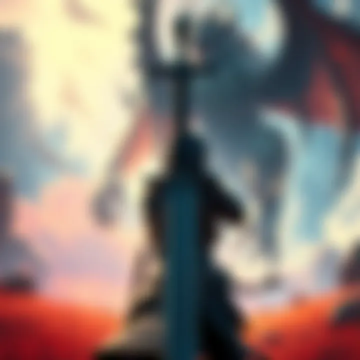 A Long Sword held by a character in Risebreak, ready for battle against a monster in a vibrant landscape