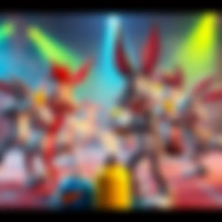 Looney Tunes Spray Tournament Teams compete in a tournament featuring a Looney Tunes spray, with characters and colorful backgrounds.