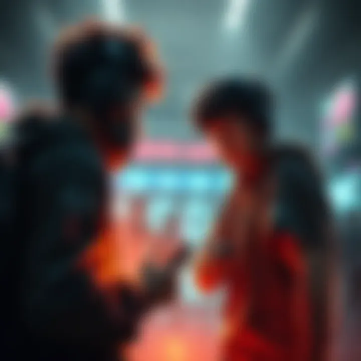 A frustrated player watching another gamer loot after a solo kill in a gaming environment