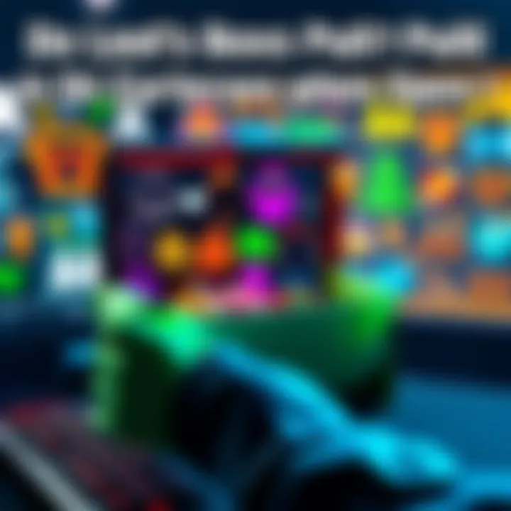 A player opening a loot box filled with various colorful skins and items on their screen.