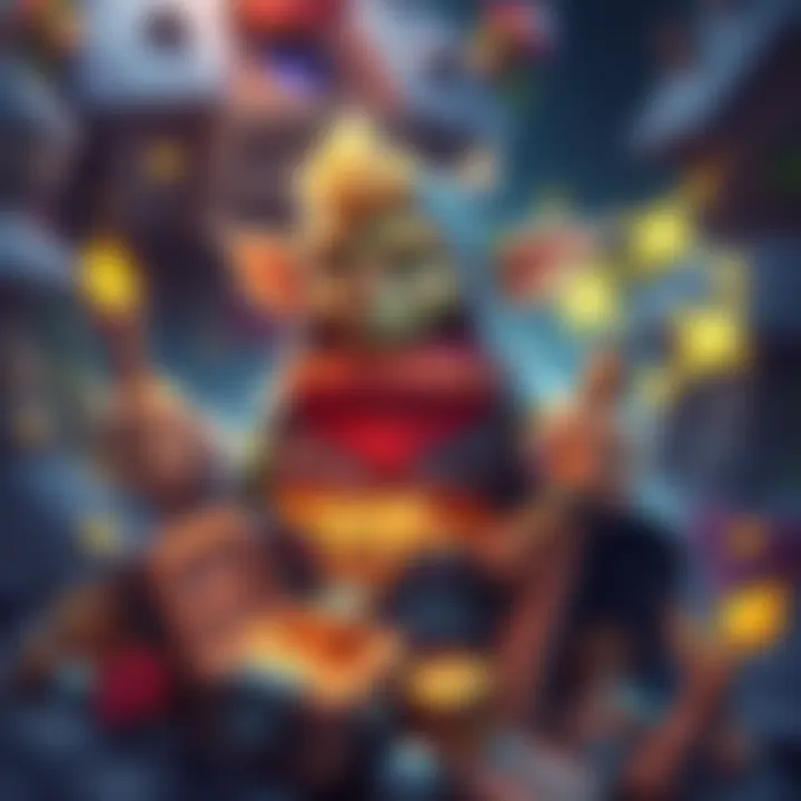 Illustration of a loot goblin surrounded by treasure and seasonal items, showcasing farming strategies for players