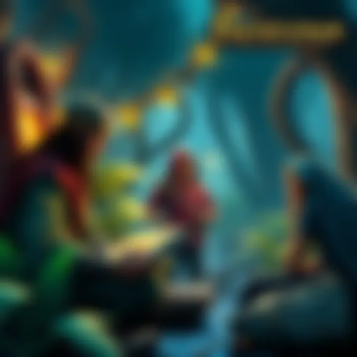 Loot management in Pathfinder 2E A Game Master reviews treasure and loot options while players discuss their rewards in a jungle-themed campaign setting.